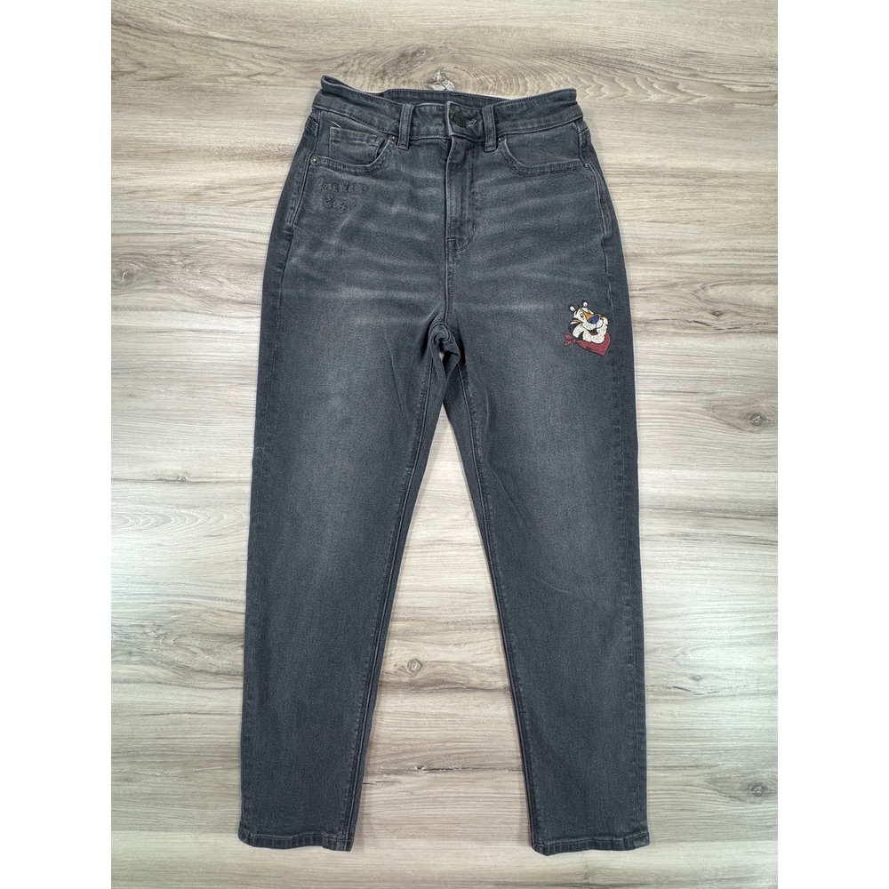 American Eagle Kellogg's x Mom Jean Stretch Gray Denim‎ Graphic Sz 0 Short